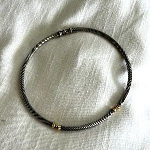 David Yurman sterling choker w gold details